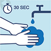 [Translate to English:] Bewusste und gründliche Händehygiene – Waschen Sie Ihre Hände mit Seife und warmem Wasser, zur Zeit eben auch häufiger